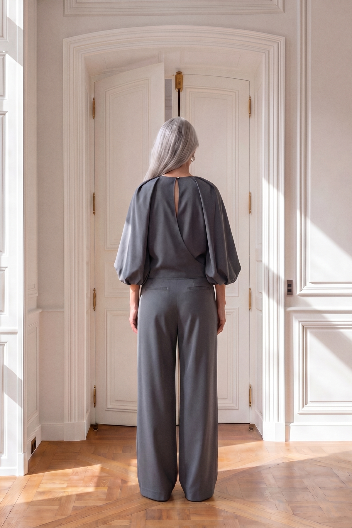 AT- SINCLAIR BLUSE - STÅLGRÅ