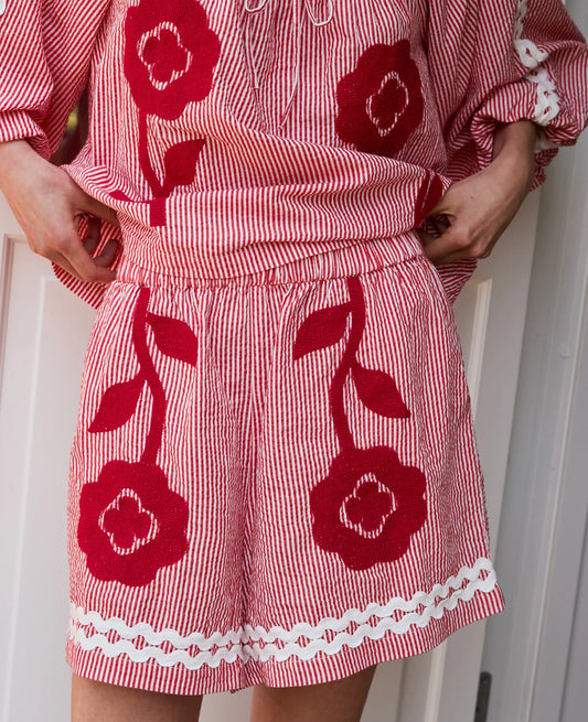 ABELONE SHORTS - RED FLOWER