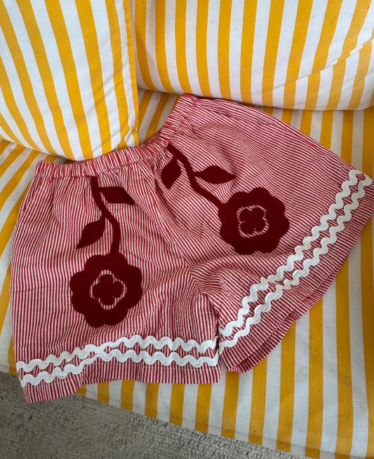 ABELONE SHORTS - RED FLOWER