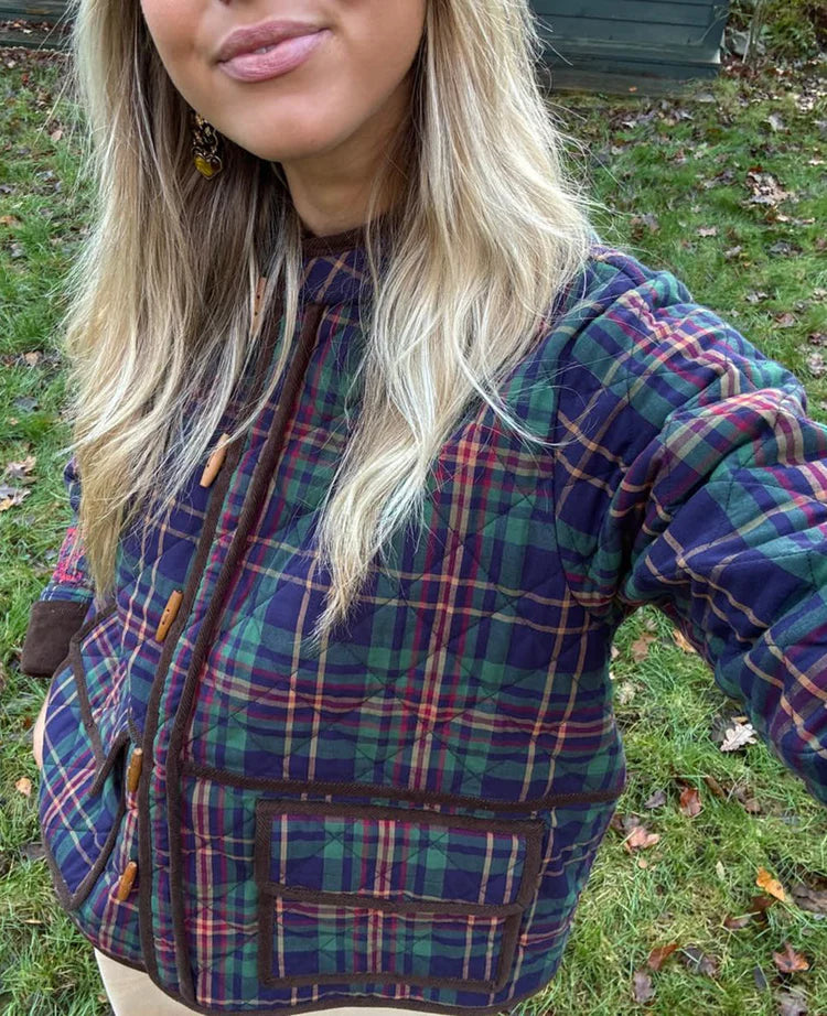 ADRIANE JACKET - GREEN CHECKS
