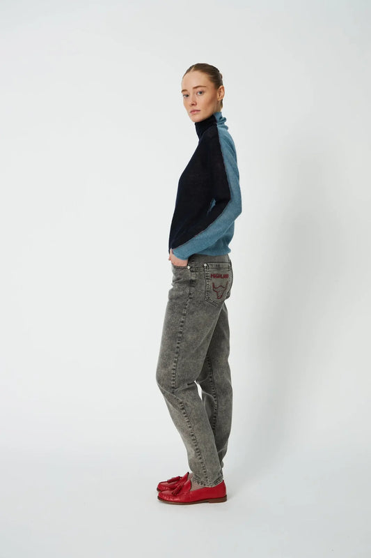 TURTLENECK ALPACA SWEATER  - EVENING BLUE