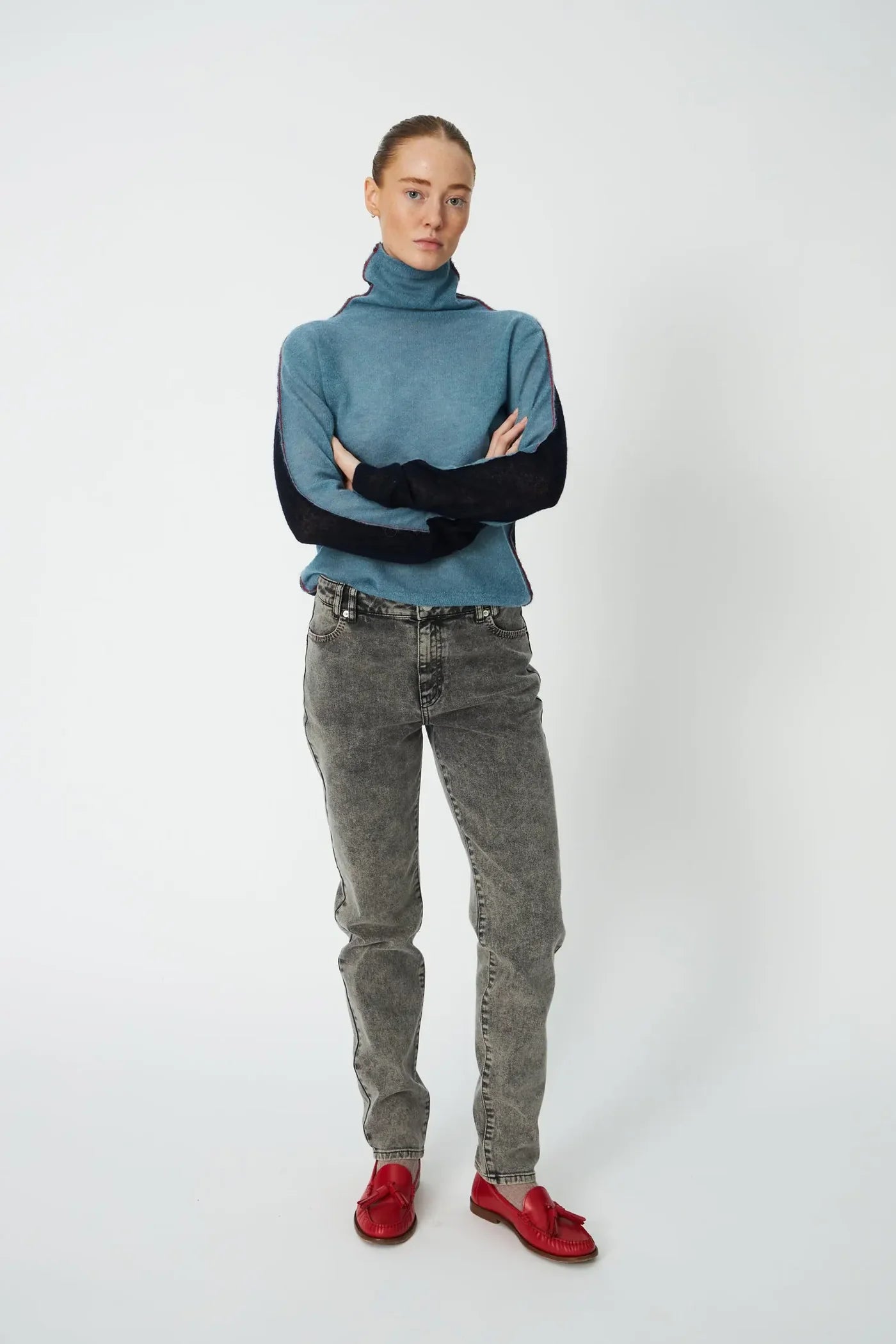TURTLENECK ALPACA SWEATER  - EVENING BLUE