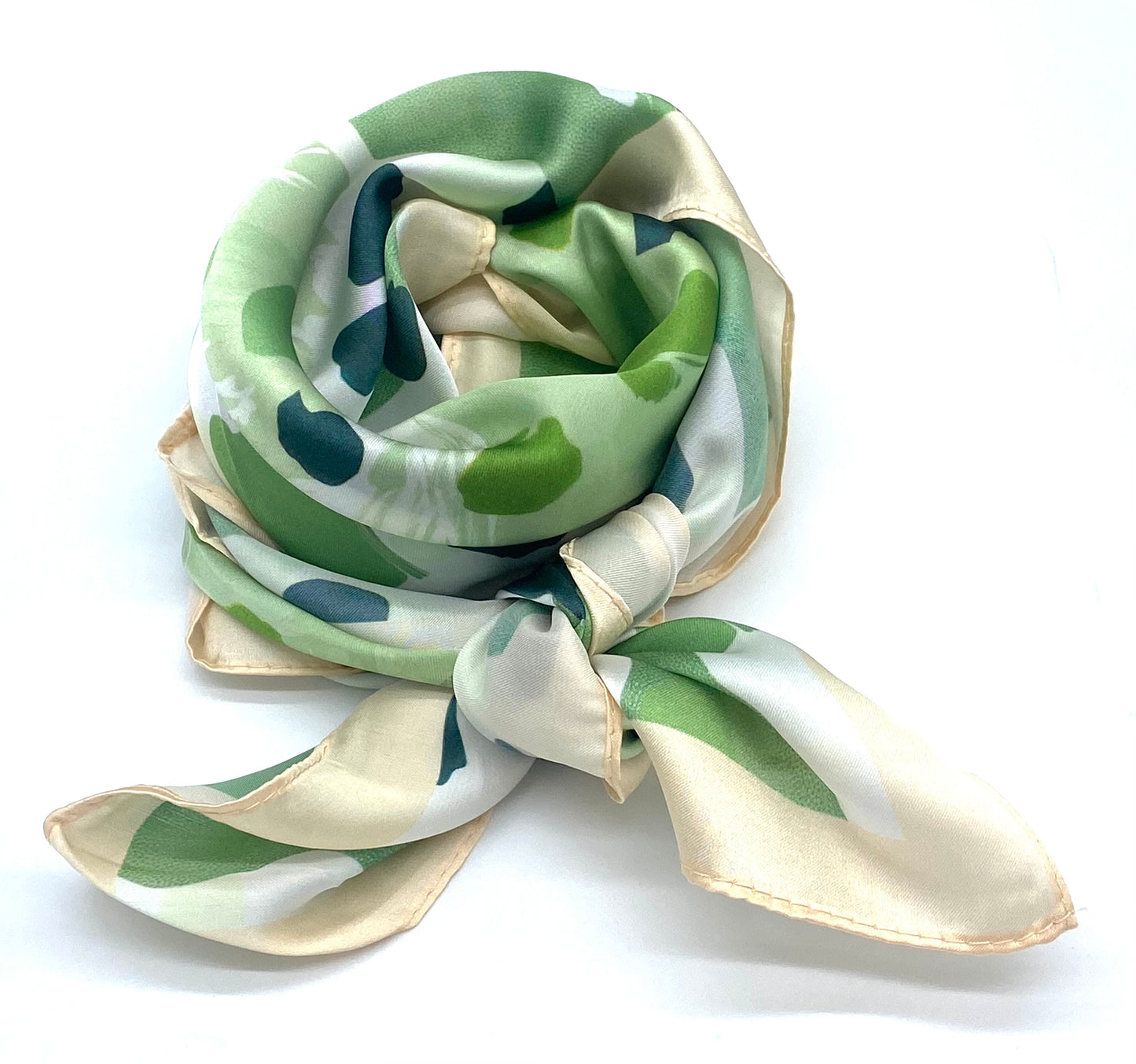 SMALL SCARF - GREEN/PRINTED