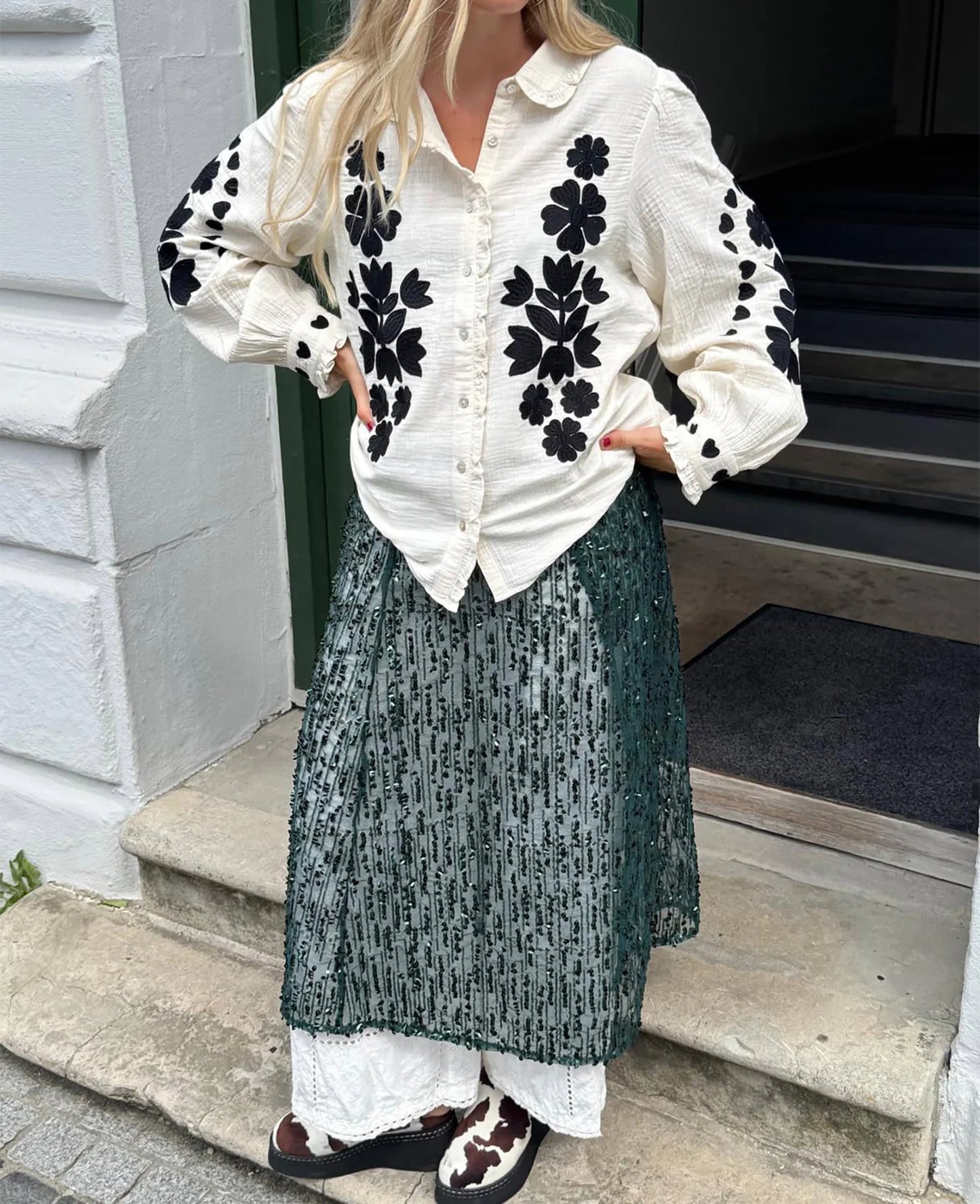 BETSY WRAP SKIRT - DARK GREEN