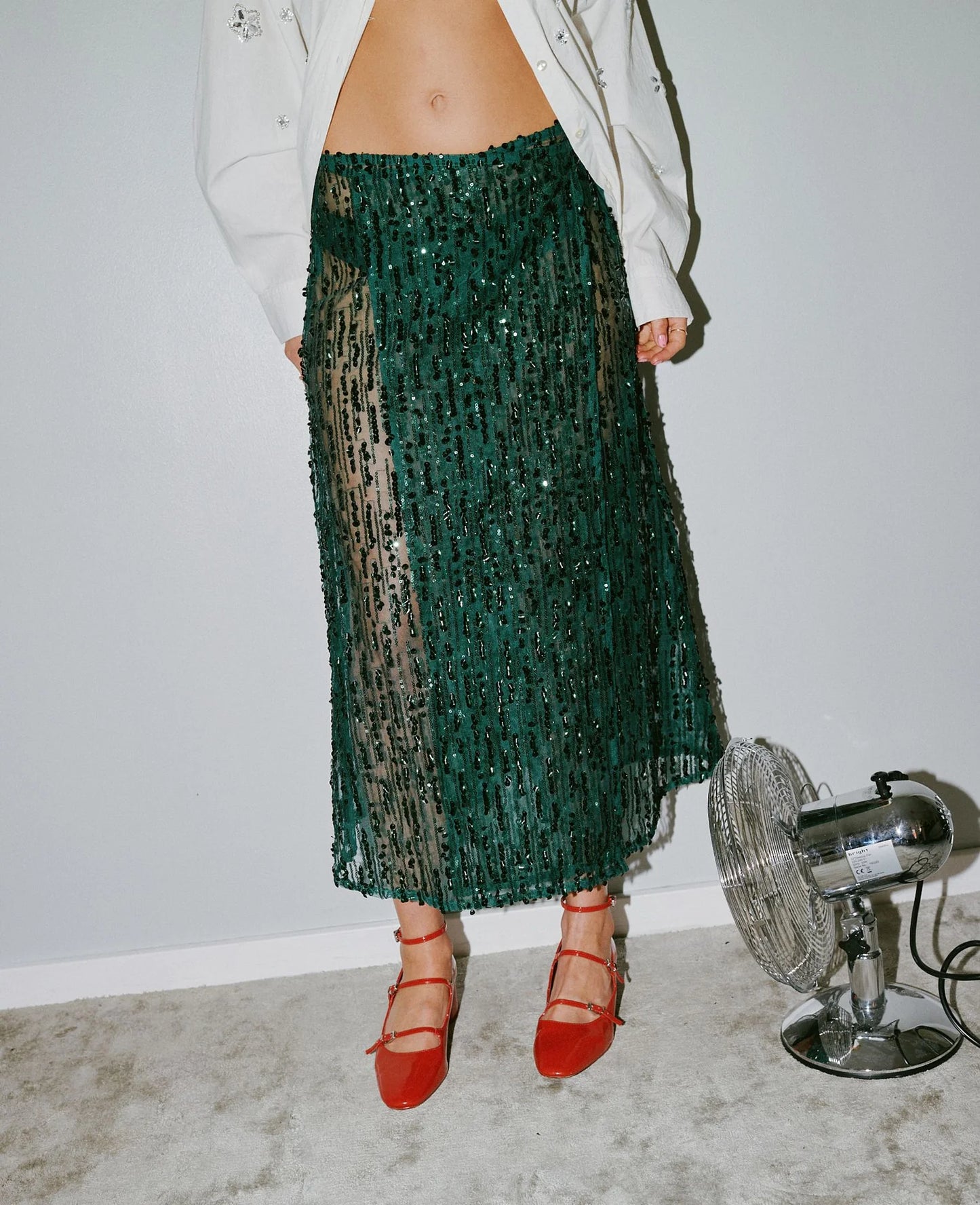 BETSY WRAP SKIRT - DARK GREEN