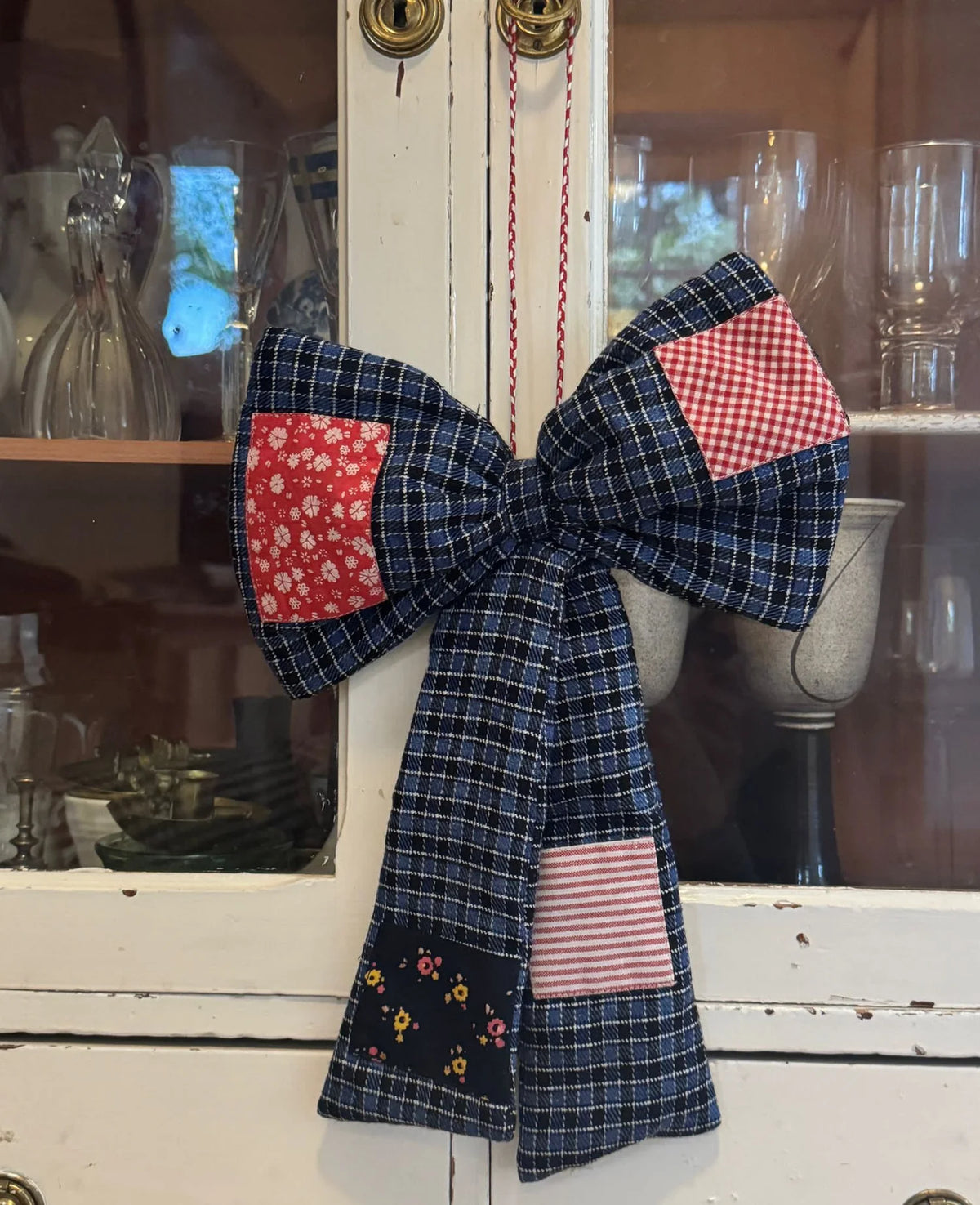 BIG BOW - BLUE CHECKS