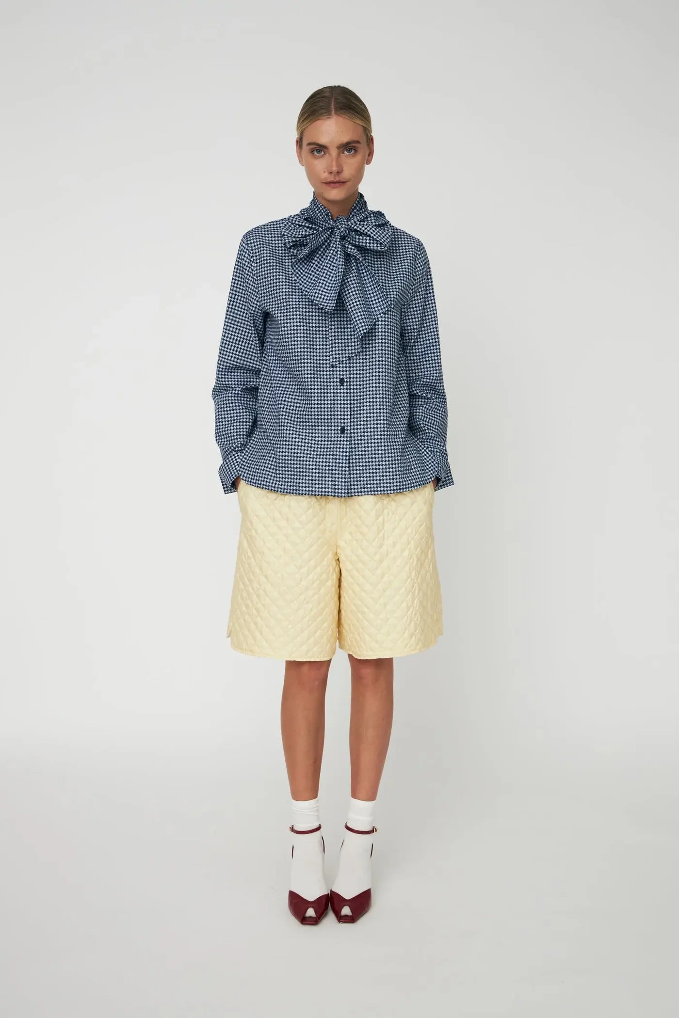 BOW TIE SHIRT - BLUE CHECKS