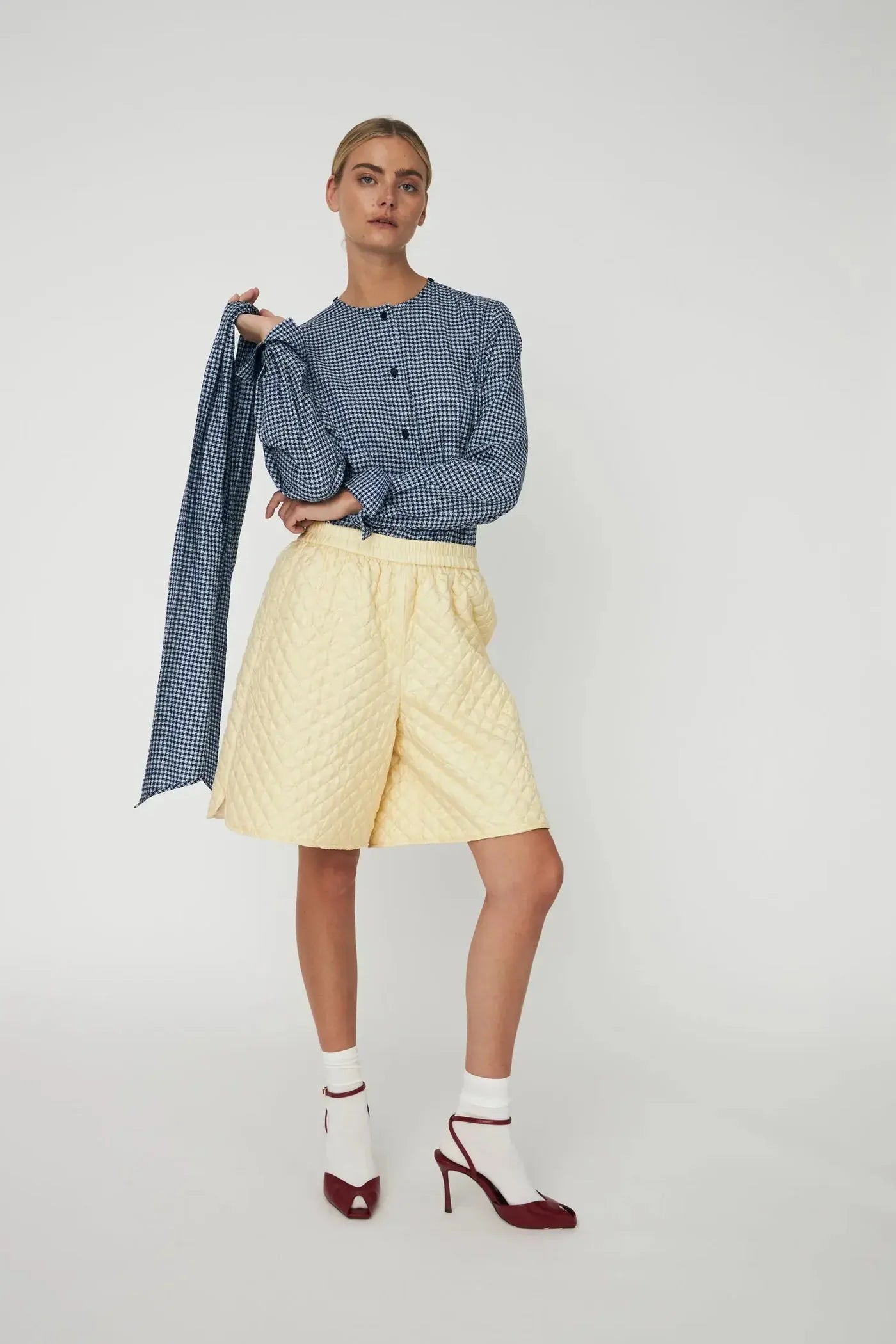 BOW TIE SHIRT - BLUE CHECKS