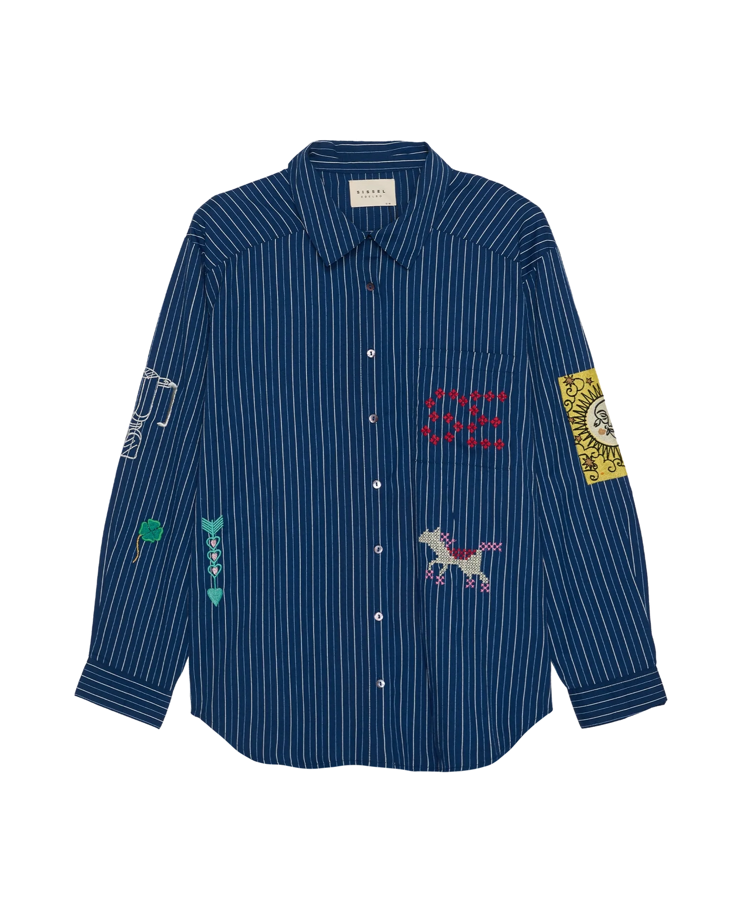 BRENNA SHIRT - NAVY STRIPES