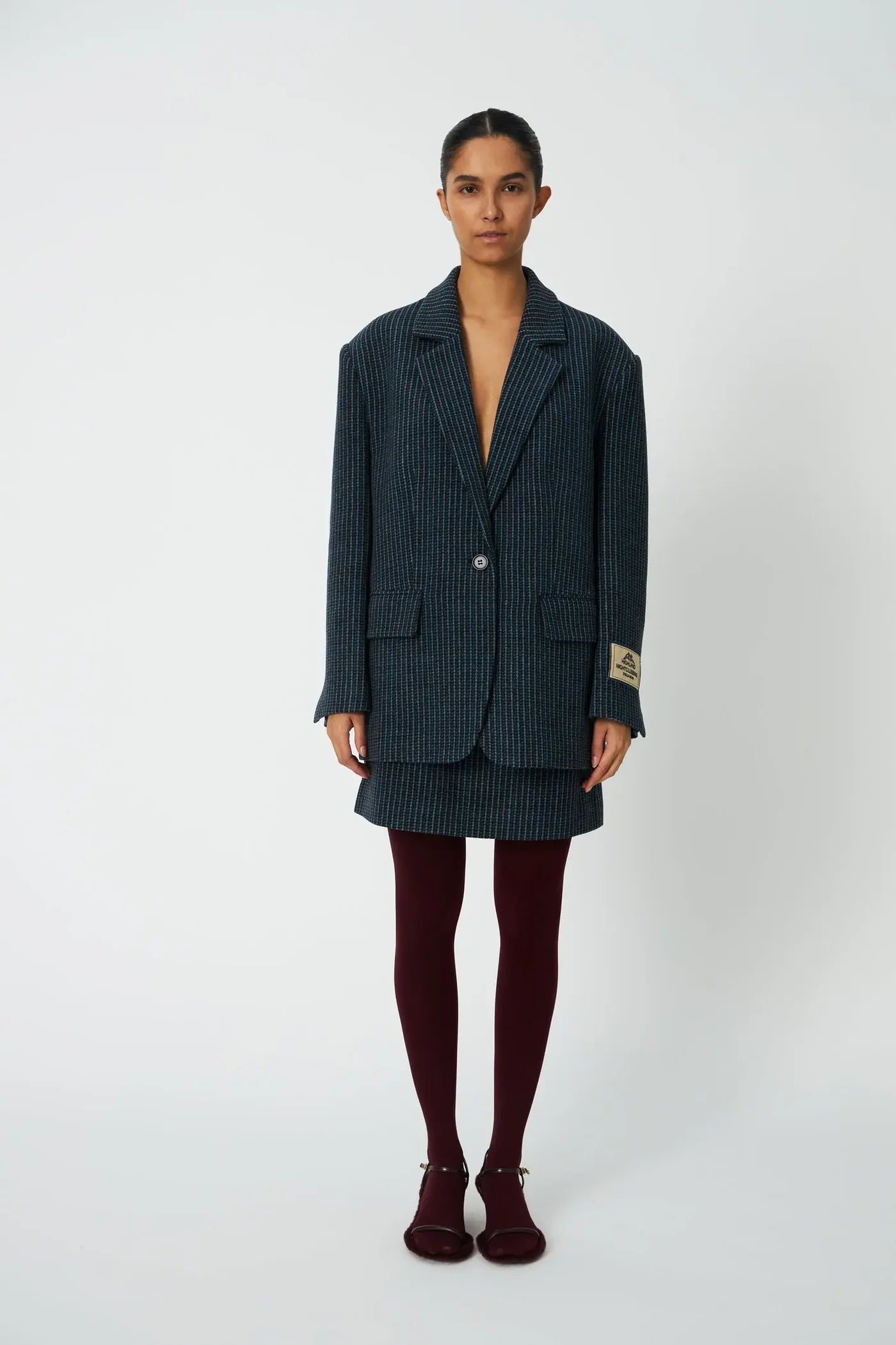 OVERSIZED TERNET ULD  BLAZER - BLUE CHECKS