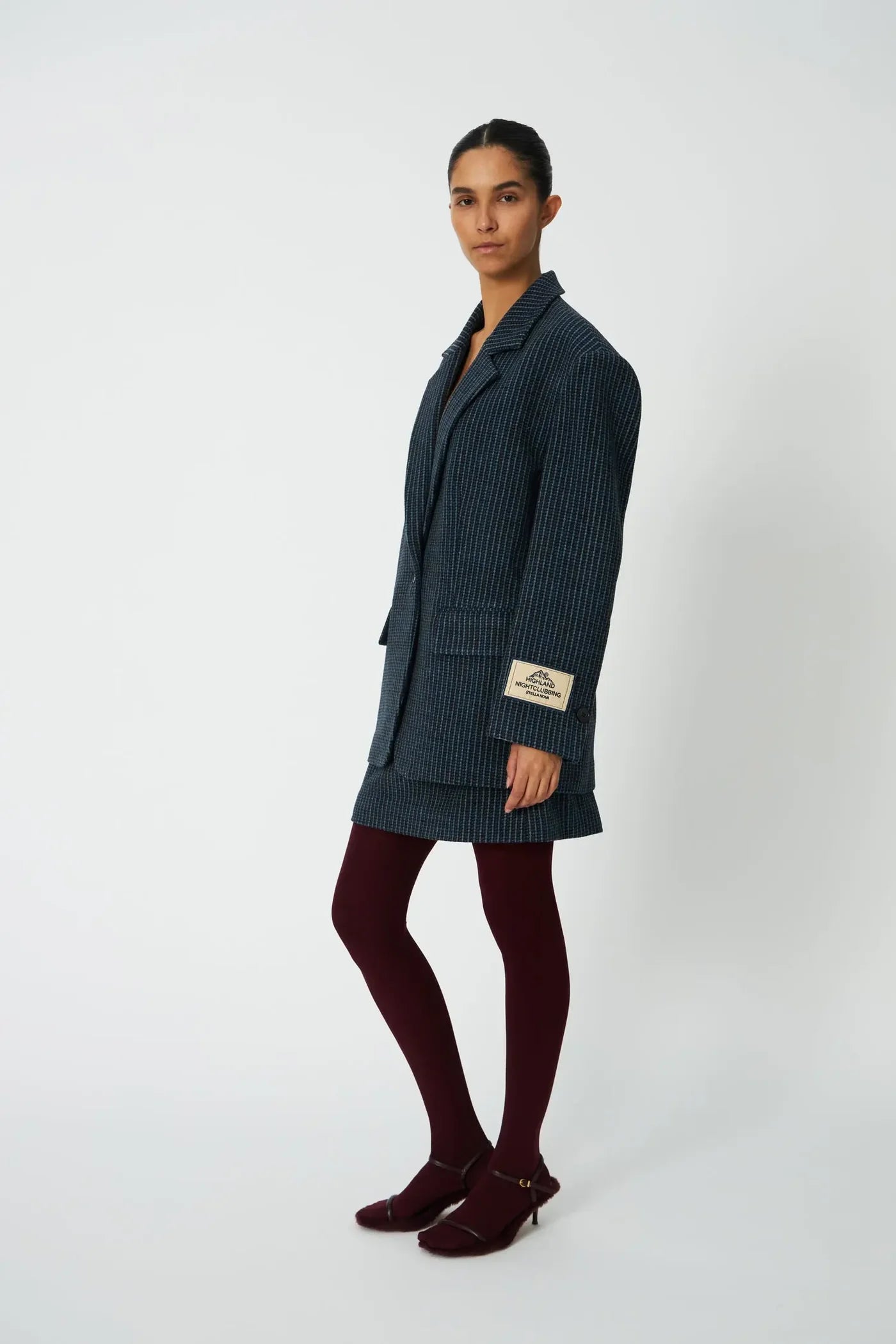 OVERSIZED TERNET ULD  BLAZER - BLUE CHECKS