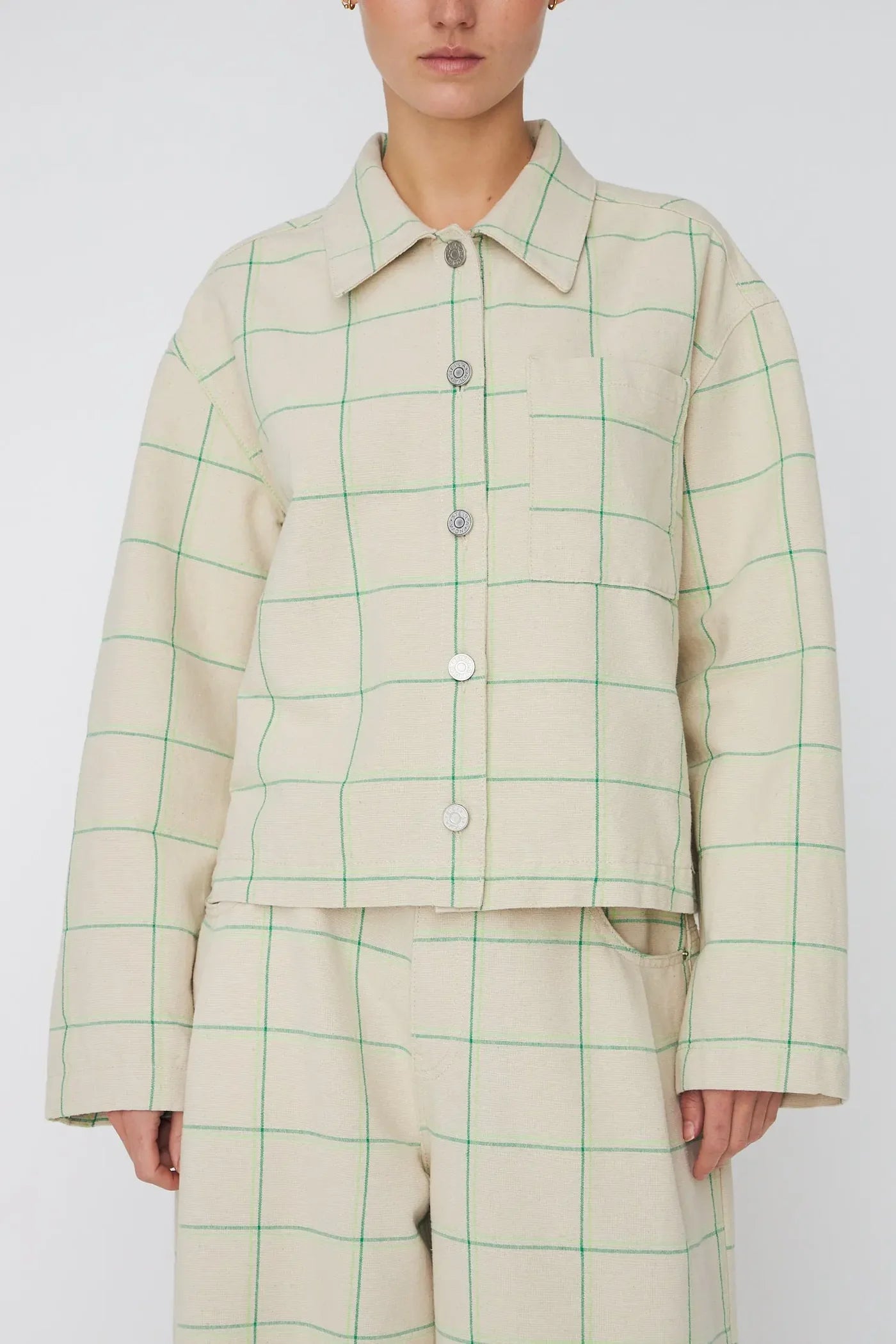 TERNET SKJORTE - CREME CHECK