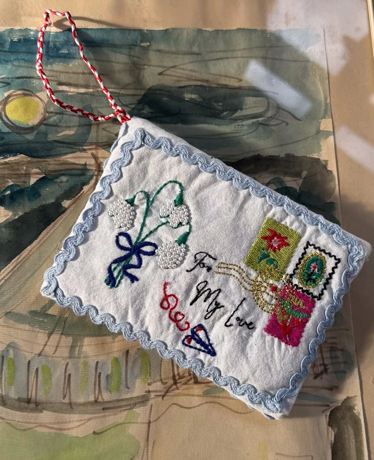 CHRISTMAS LETTER ORNAMENT - OFF WHITE