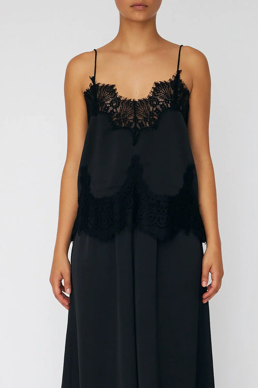 DELICATE LACE TOP - BLACK
