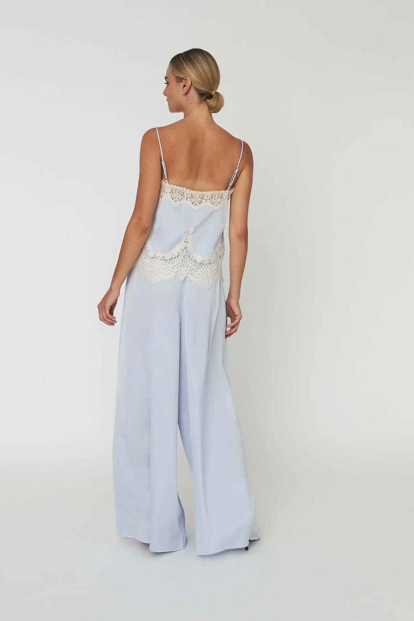 DELICATE LACE TOP - DUST BLUE