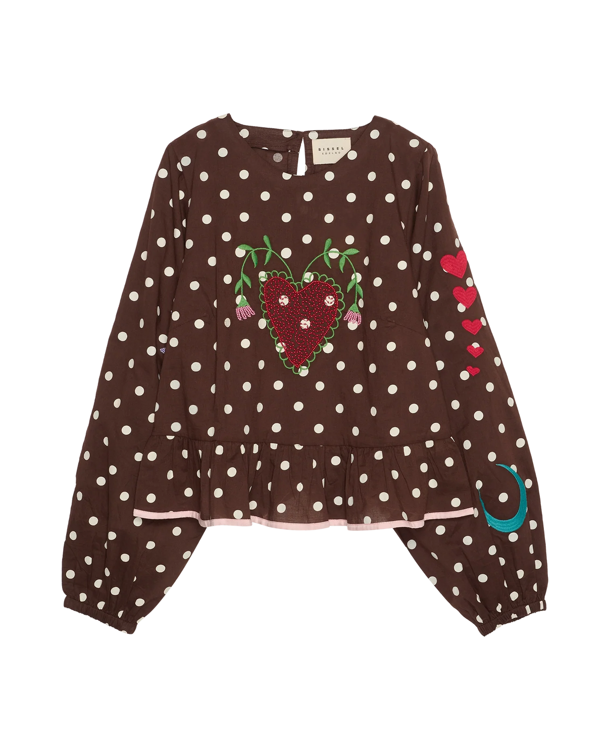DIANA TOP . BROWN DOTS