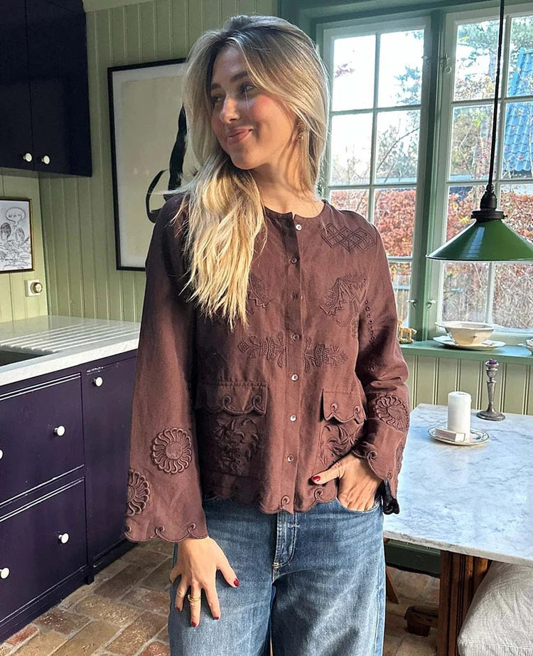 ESTER SHIRT -SEAL BROWN