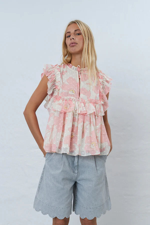 FLOUNCE CHIFFON TOP