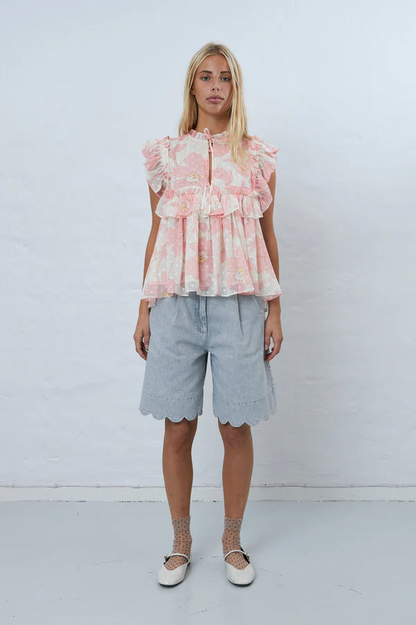 FLOUNCE CHIFFON TOP