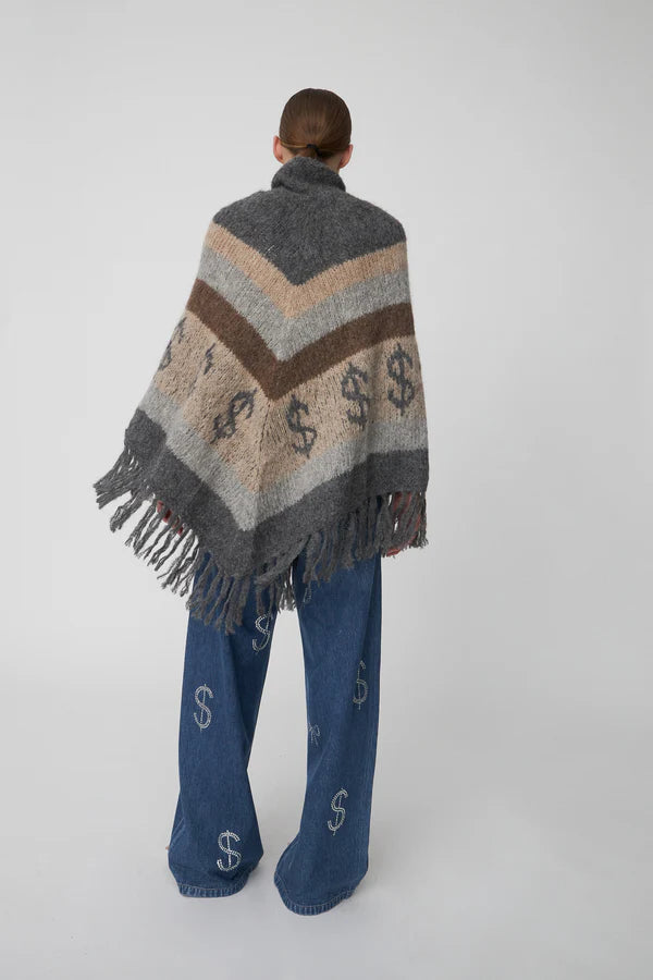 HÅNDLAVET PERU PONCHO - BROWN