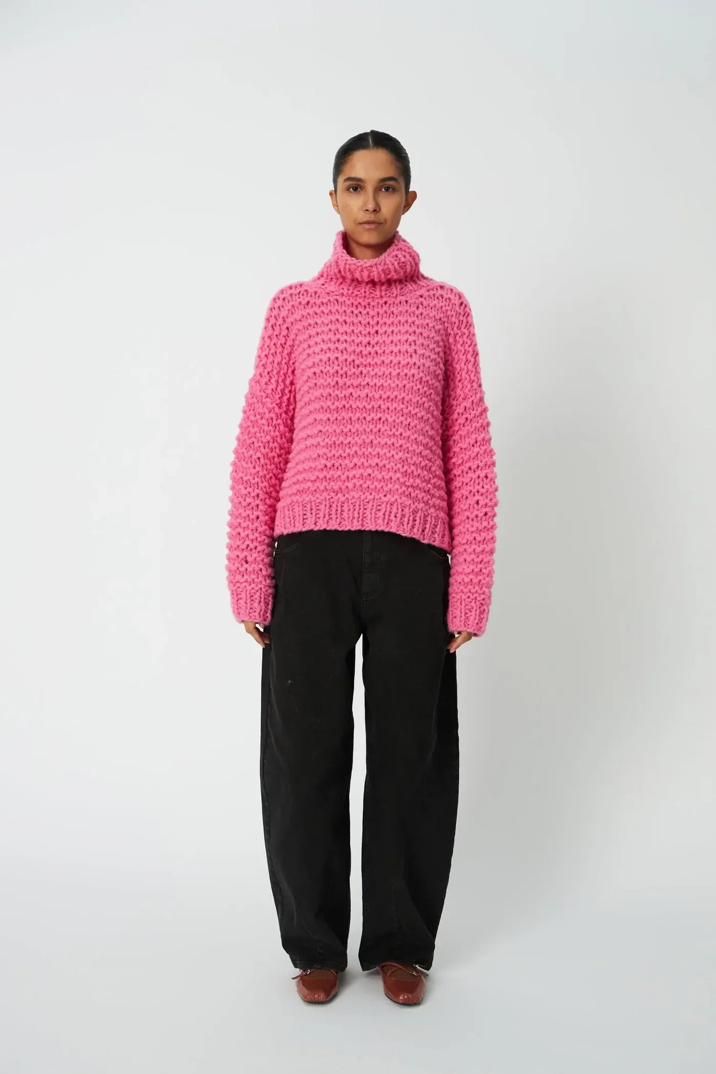 HÅNDSTRIKKET PERU SWEATER - AMAZING PINK