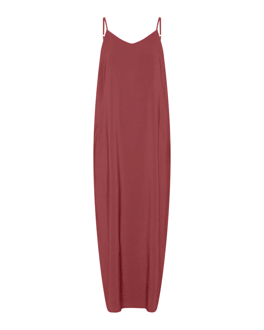 HANOI VISCOSE STRAP DRESS - ROSE BROWN