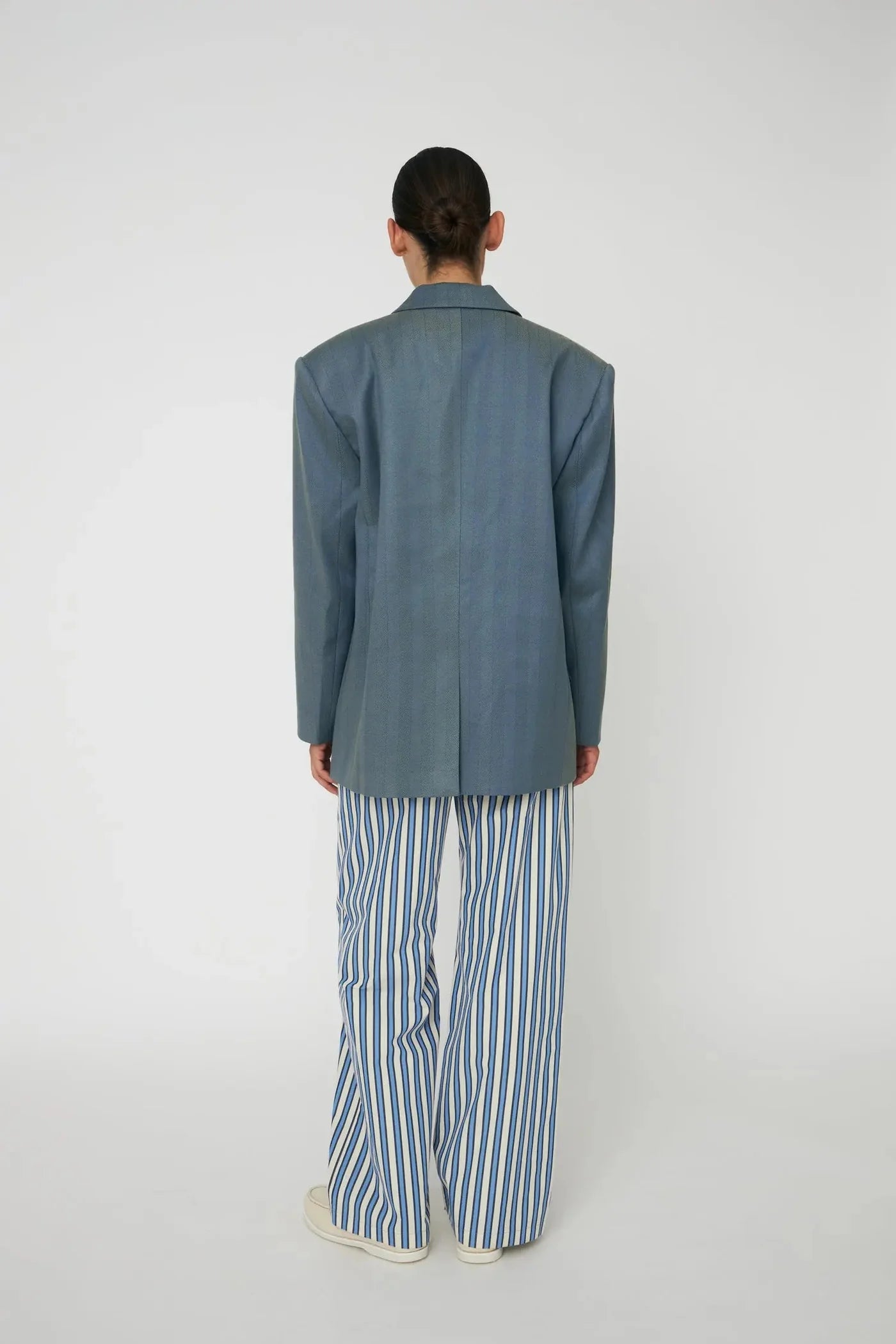 SILDEBENS MØNSTRET BLAZER - AQUA GREEN