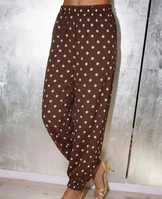 ILUNA PANTS - BROWN DOT