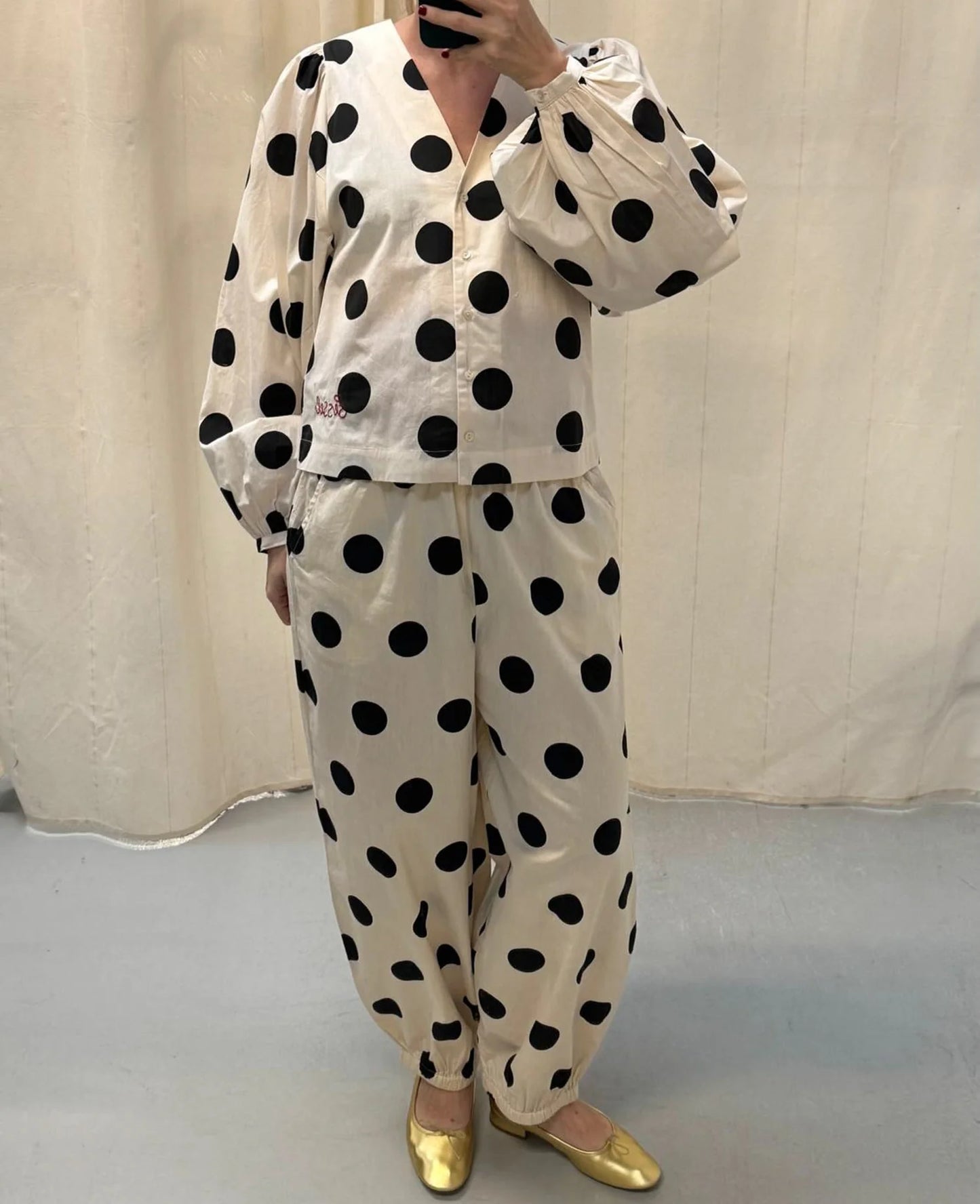 ILUNA PANTS - BLACK DOT