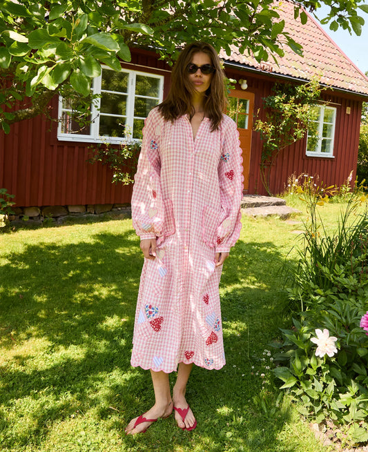 KAMAL DRESS -CHECKS POINK