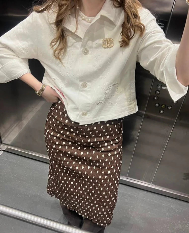 LADY SKIRT - BROWN DOT