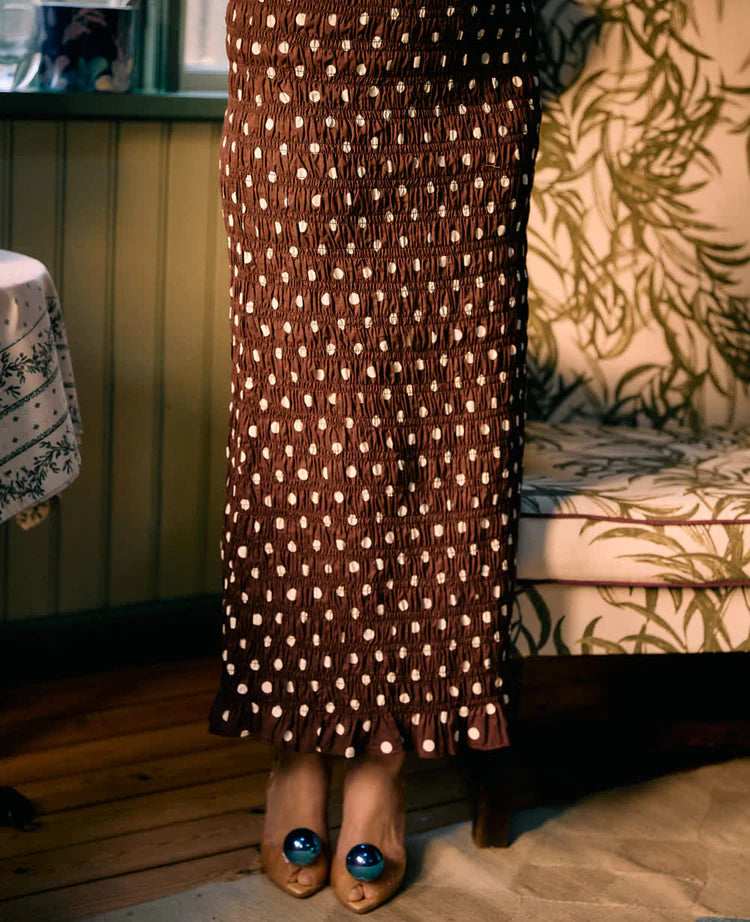 LADY SKIRT - BROWN DOT