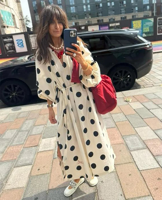 LARA DRESS -BLACK DOT