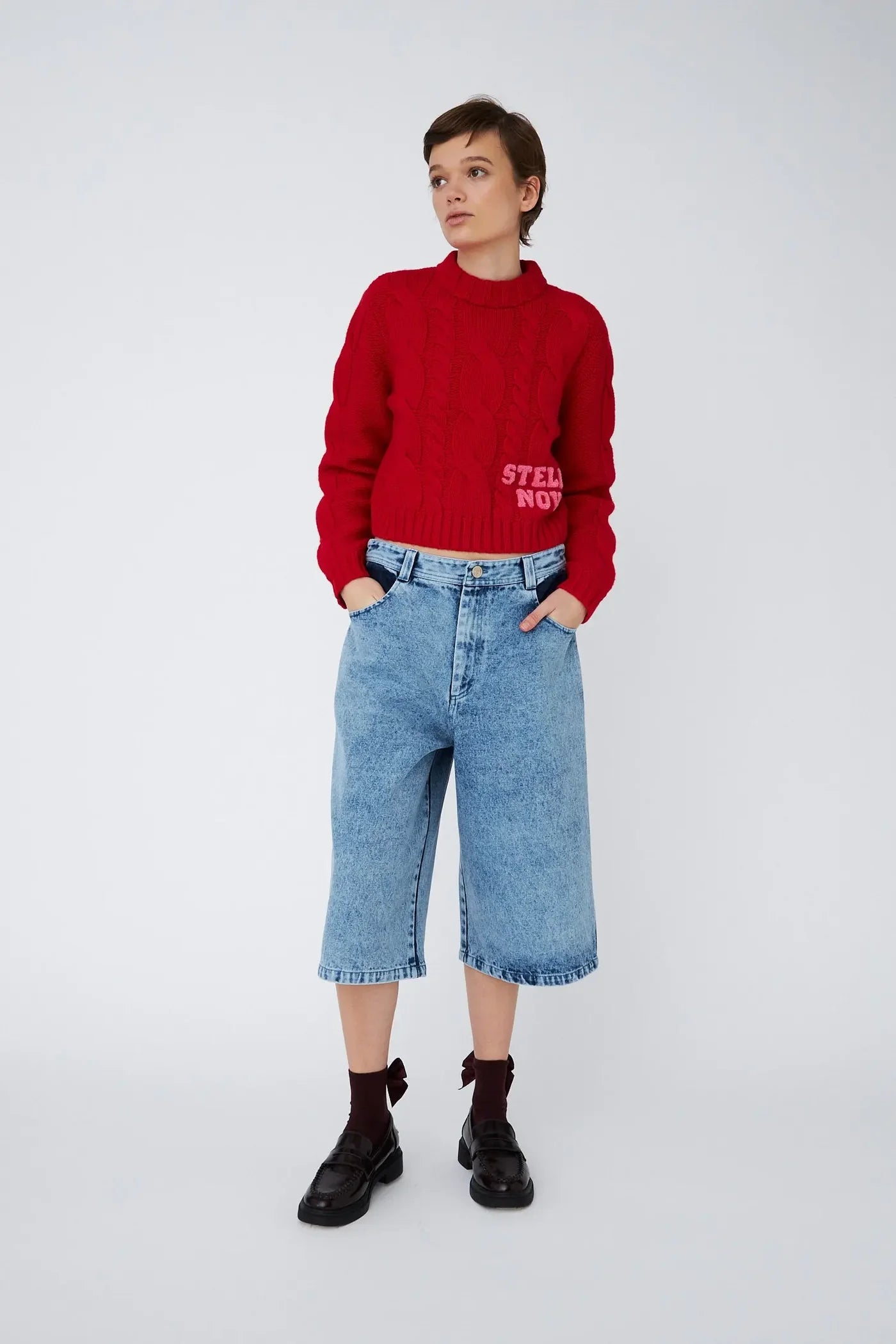 LONG DENIM SHORTS - DENIM BLUE
