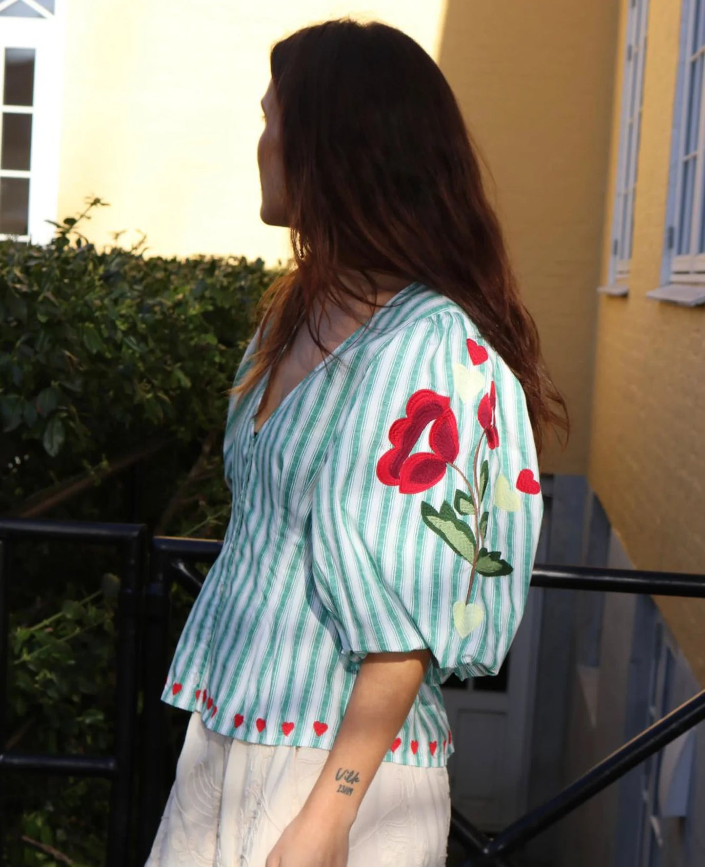 LOTTA SHIRT - GREEN STRIPES