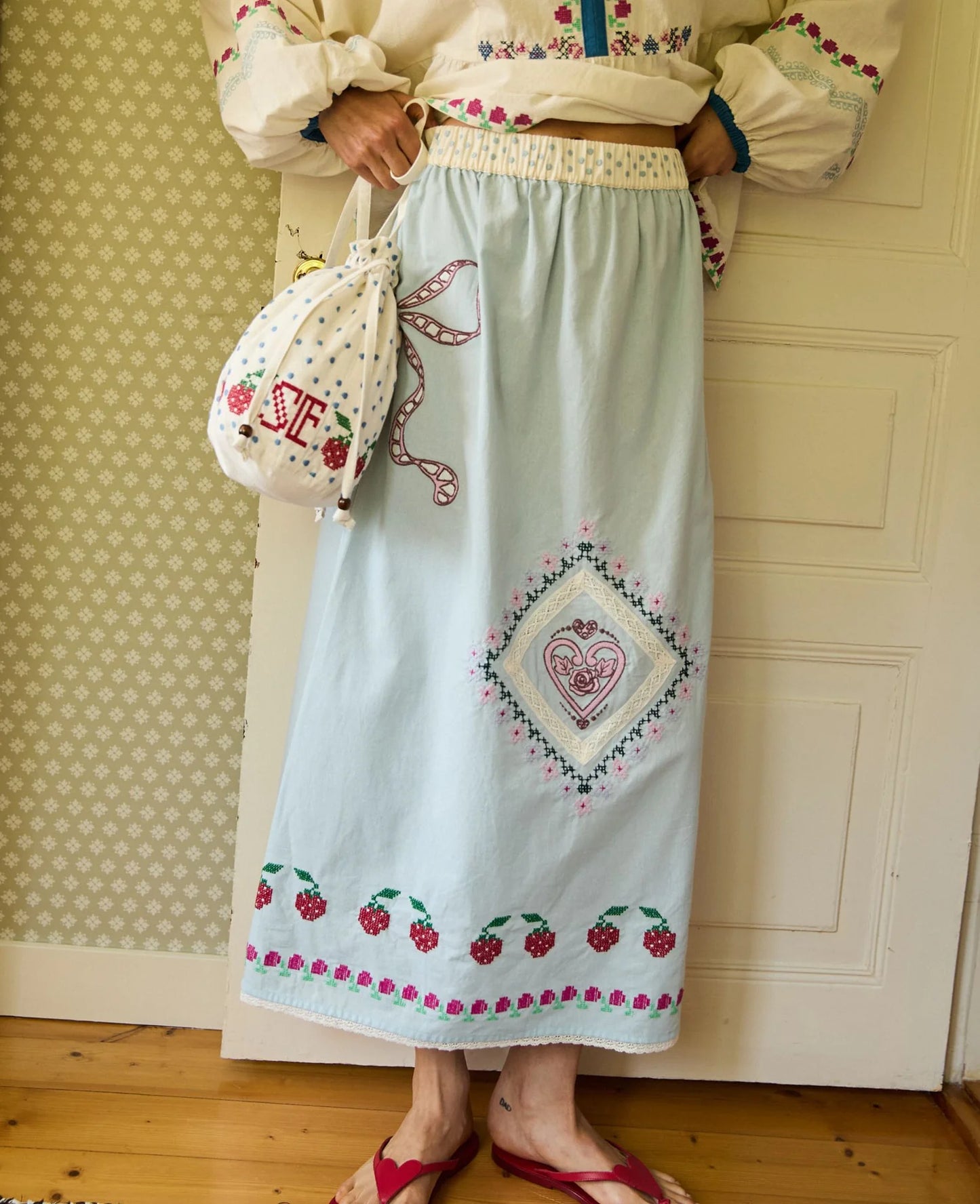LOUISE SKIRT - BABY BLUE
