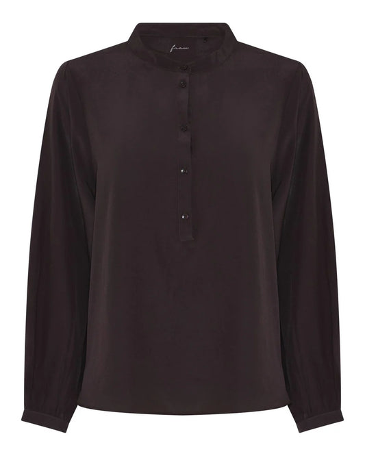MADRID SILK CREPE SHIRT - CHOCOLATE TORTE