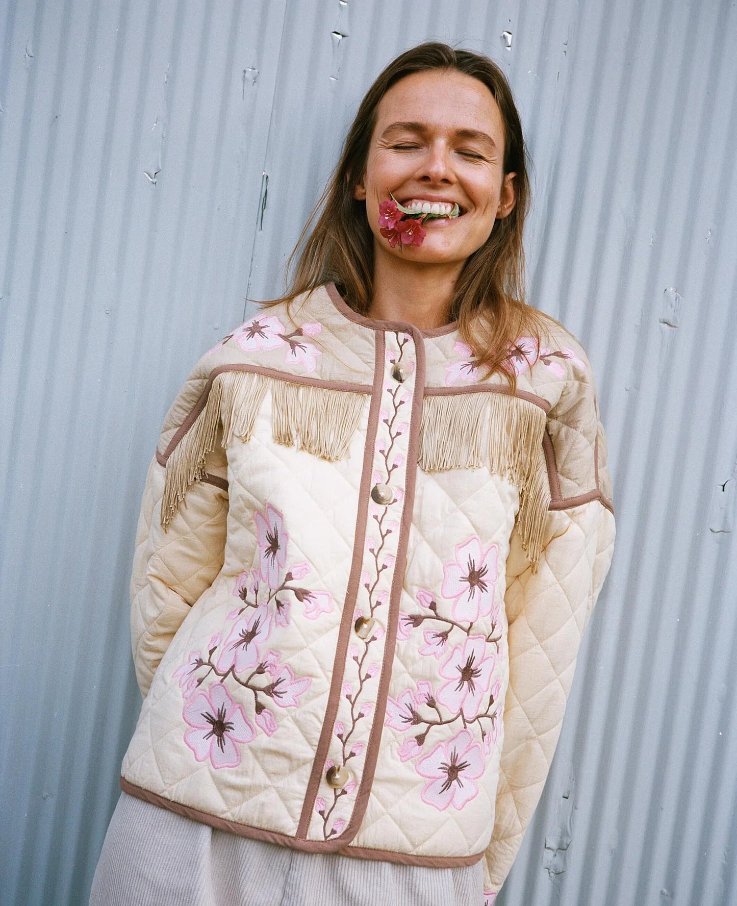 MATTIE JACKET-CHERRY FLOWER