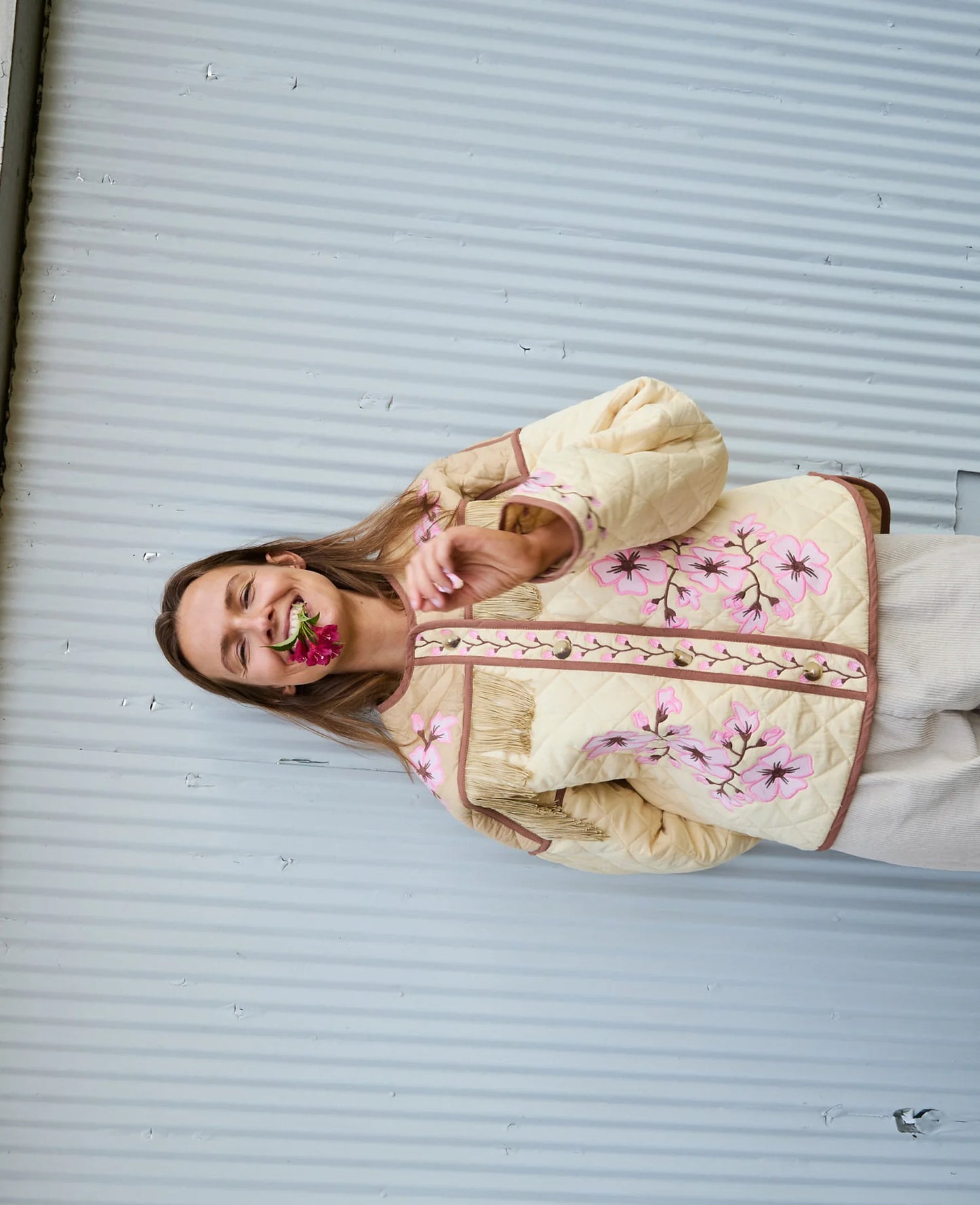 MATTIE JACKET-CHERRY FLOWER