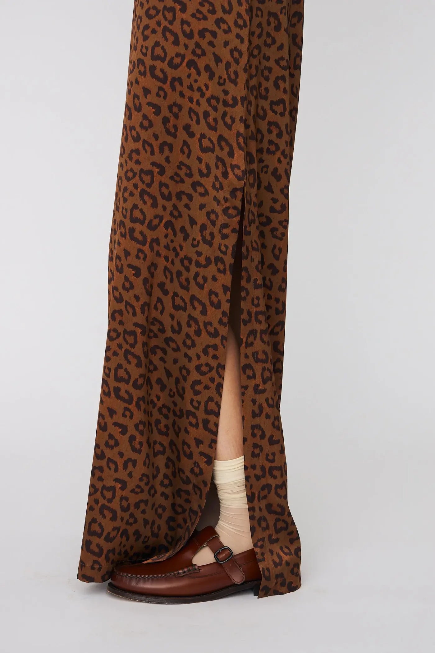 MAXI ANIMAL PRINTED SILK DRESS