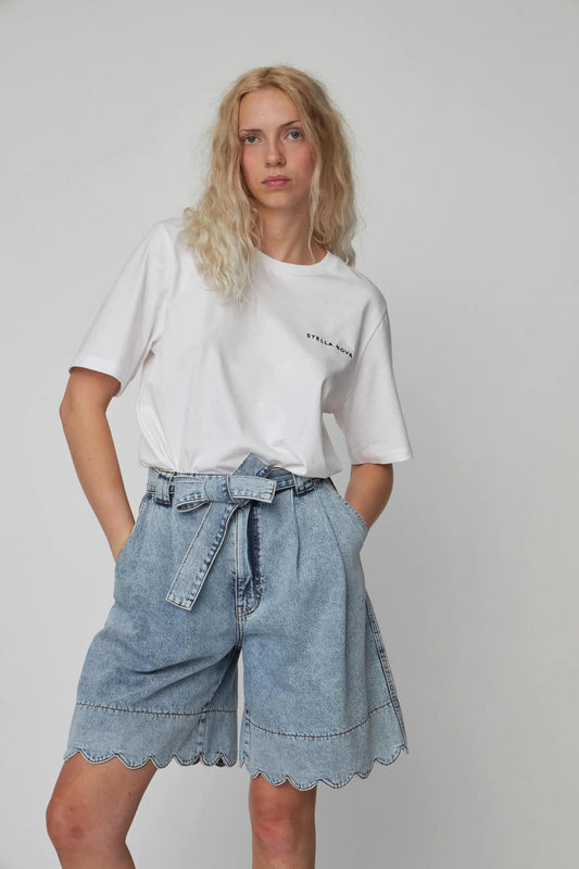 MOON WASHED DENIM SHORTS