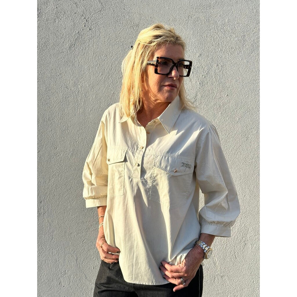 OSLO POPLIN SHIRT - CHAIK