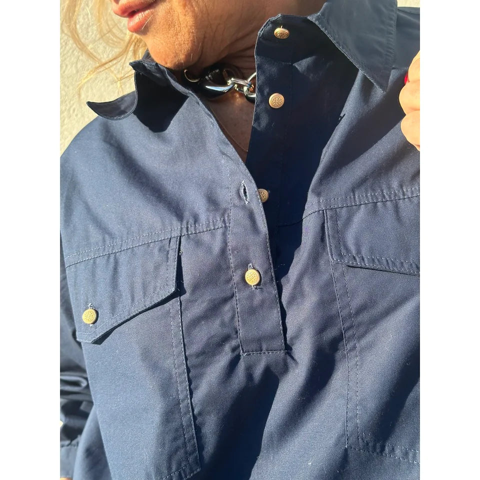 OSLO POPLIN SHIRT - DARK BLUE