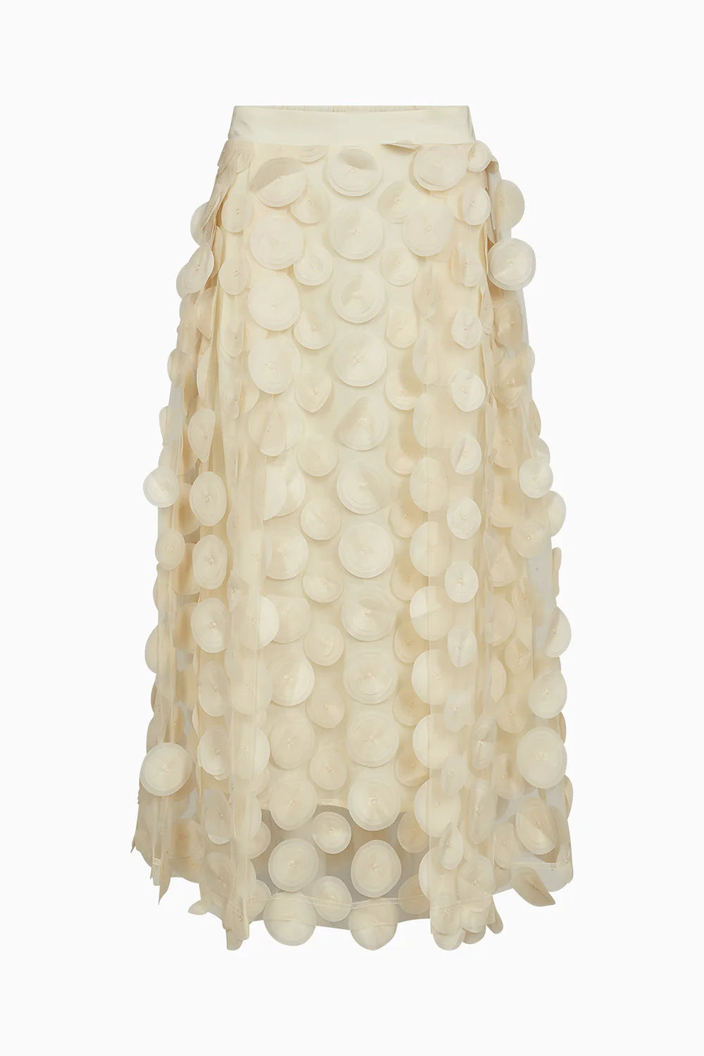 PD- DONNA DOT SKIRT - OYSTER WHITE