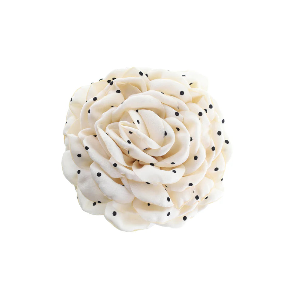 DAISY HÅRKLEMME STOR - OFF WHITE MED PRIKKER