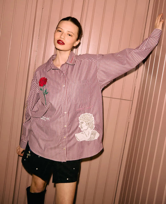 PLI SHIRT - PURPLE STRIPES