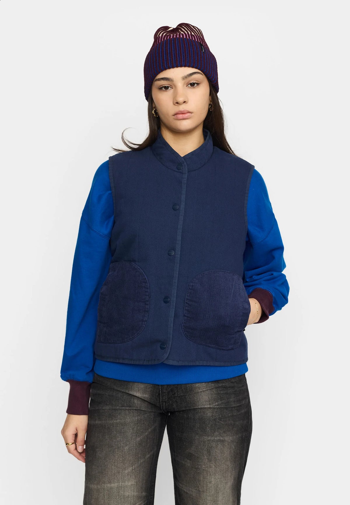 QUILTED VEST - BLUE