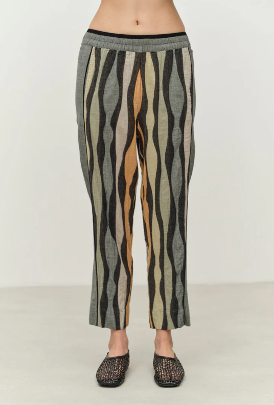 PANTS JACQUARD - KHAKI/TABAC