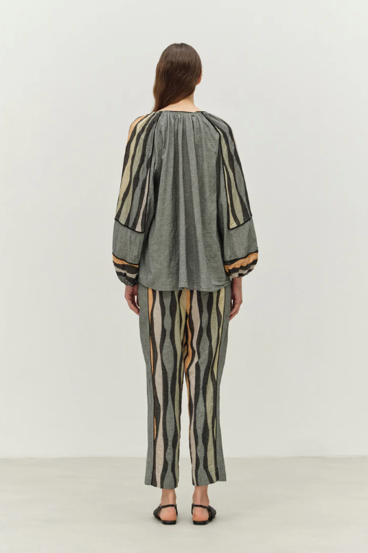PANTS JACQUARD - KHAKI/TABAC