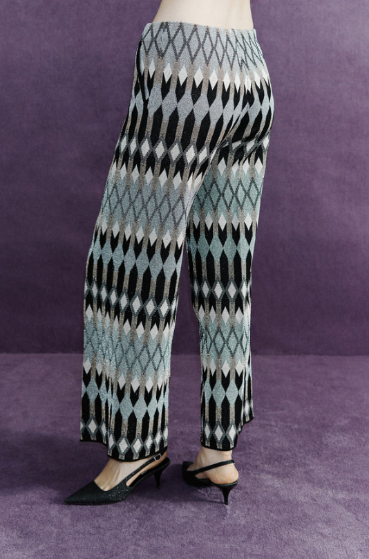 CROPPED LAMÉ-JACQUARD BUKSER - H5WH05